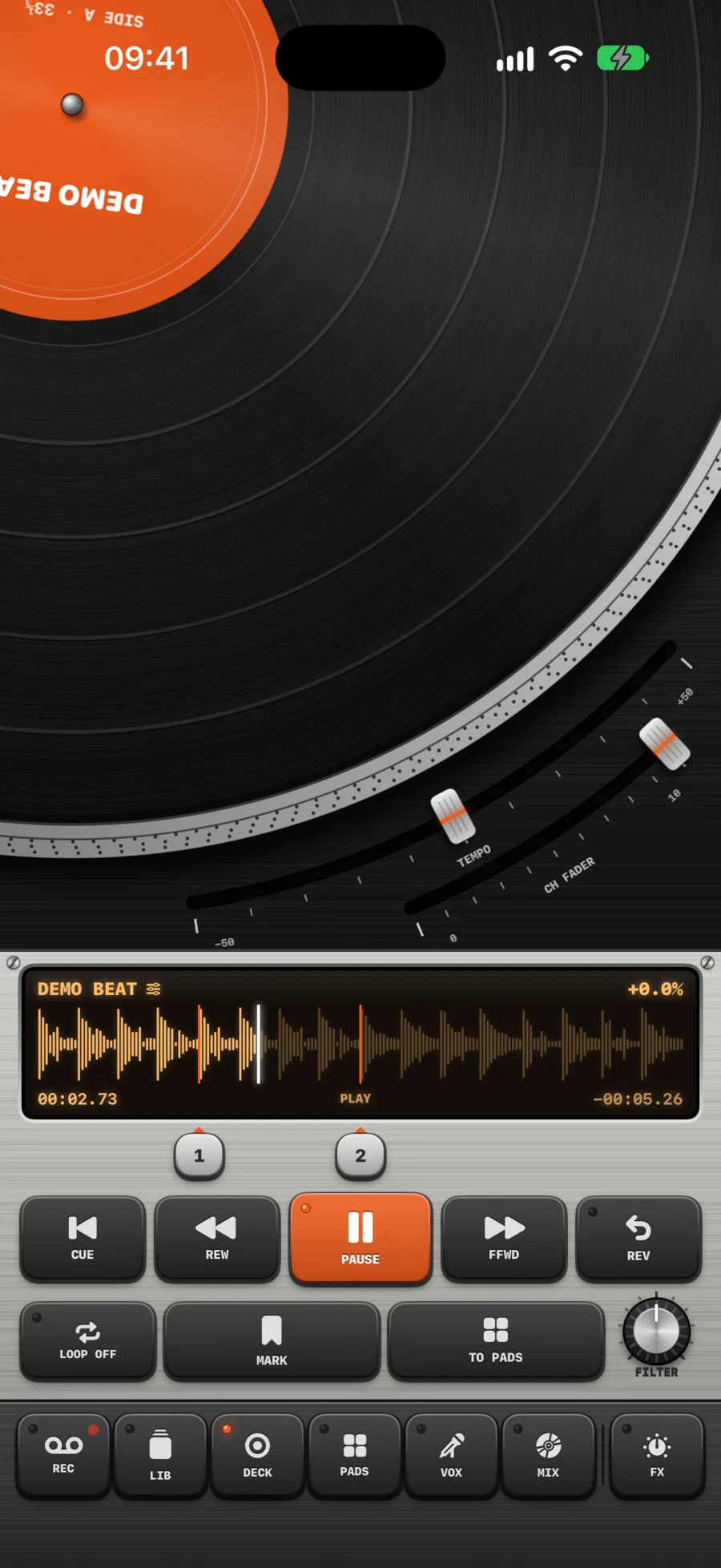 The REDROCER deck on iPhone